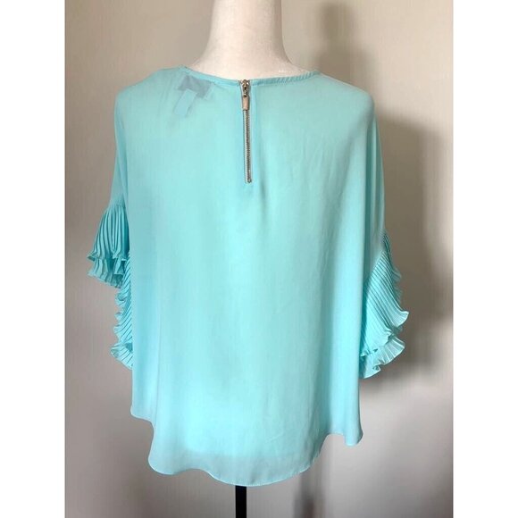 Joseph Ribkoff Aqua Ruffled Sleeve Blouse with Back Detail LN - Picture 7 of 9